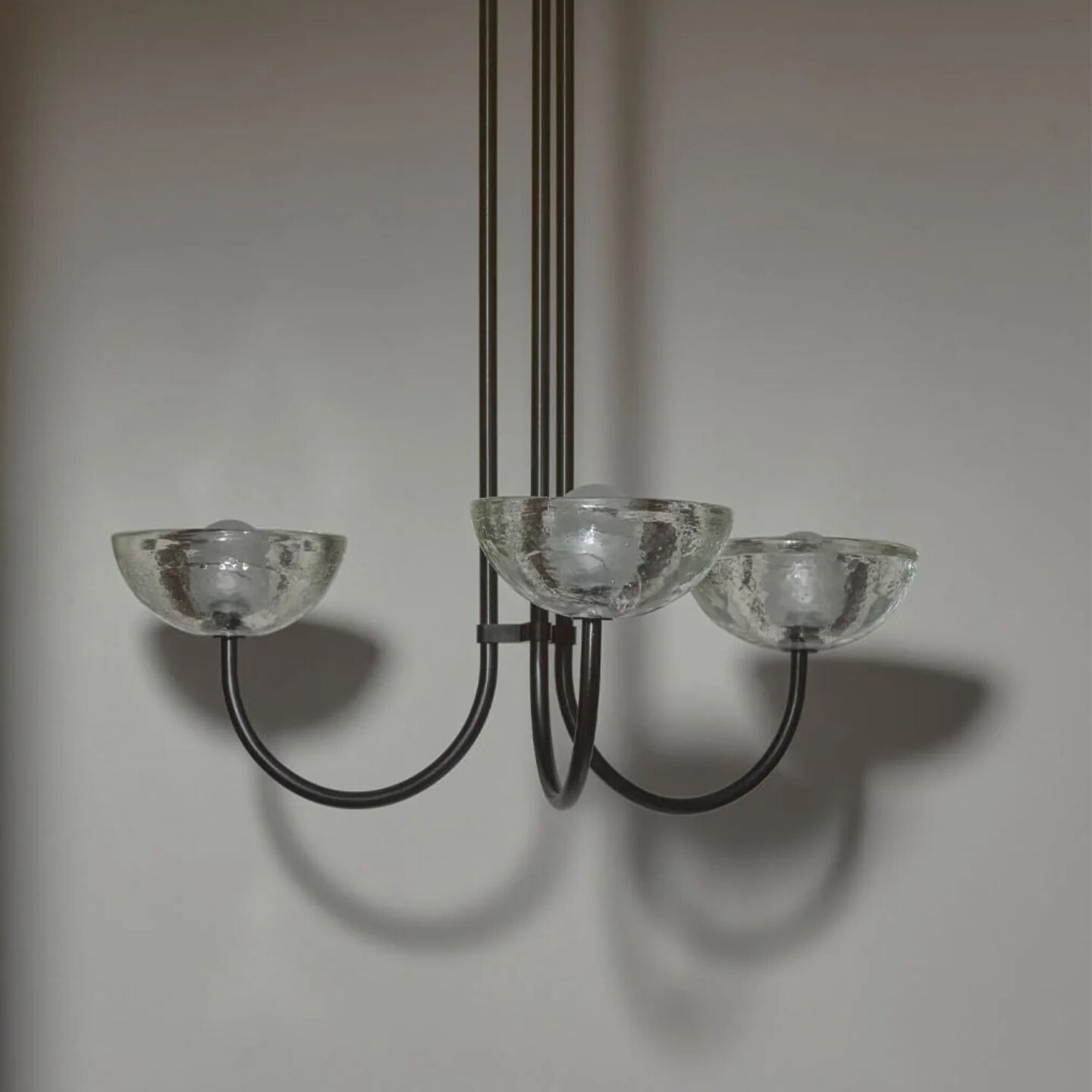 Aurelia Chandelier, Triple Pendant Small Glass, Brushed Black